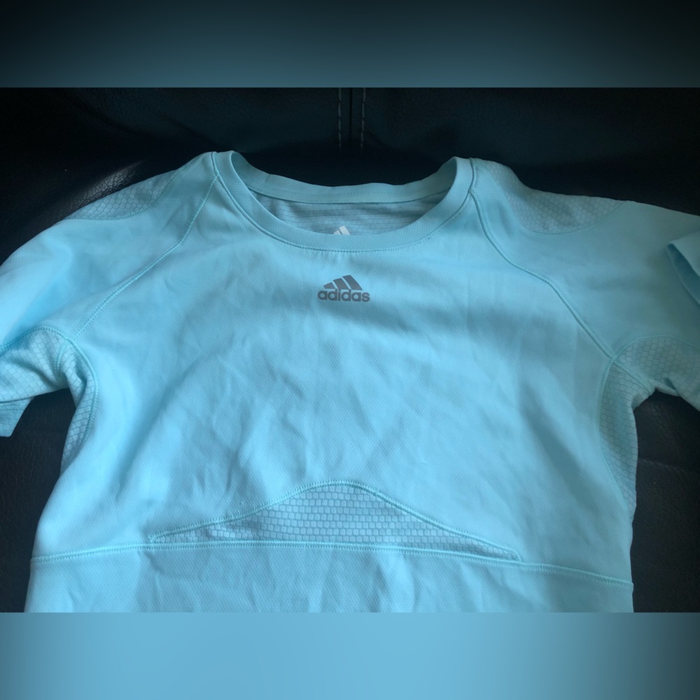 Adidas Turquoise Teal Aqua Athletic Performance T shirt NWOT! XS